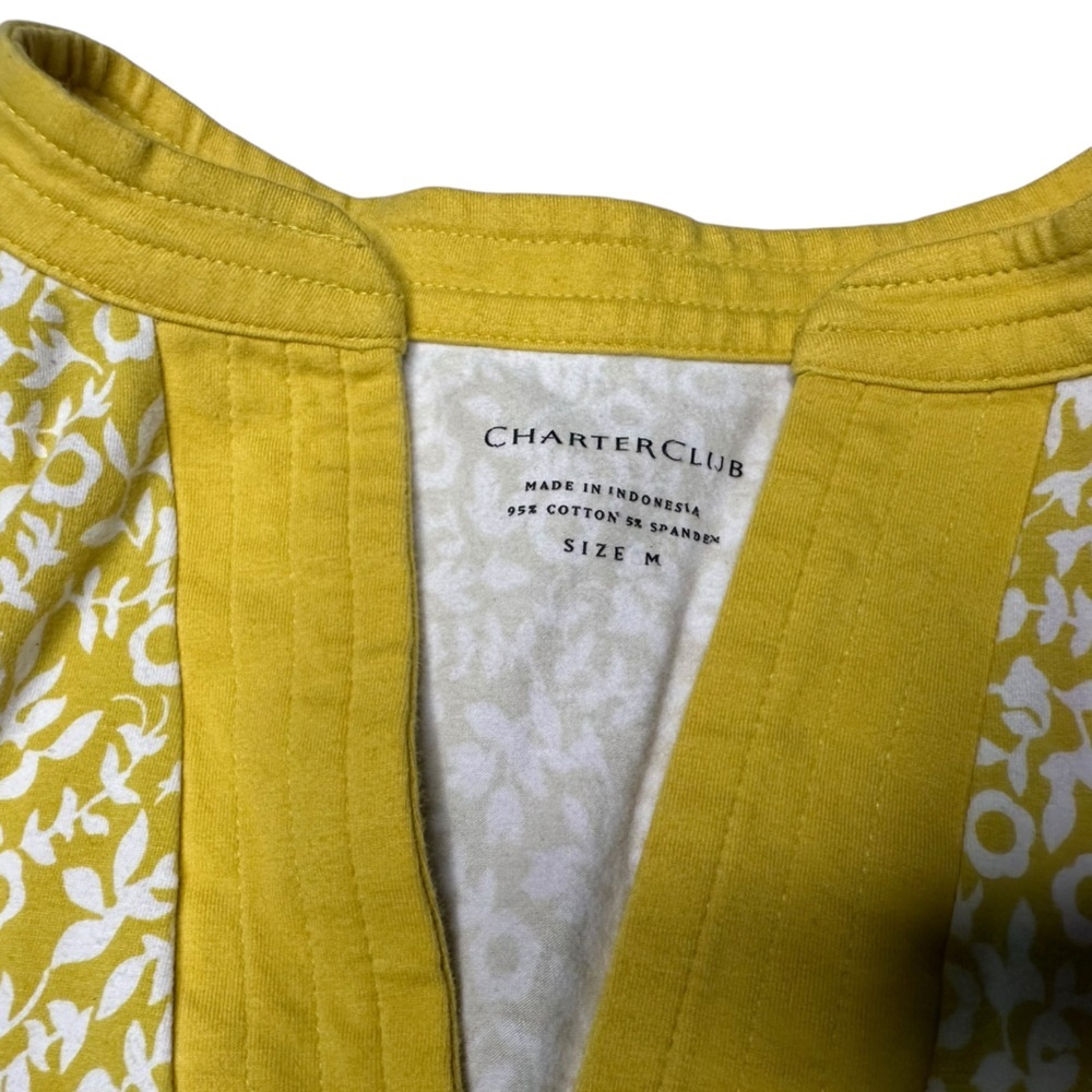 Charter Club Women's Yellow Floral Sleeveless Top Size M - Picture 5 of 6